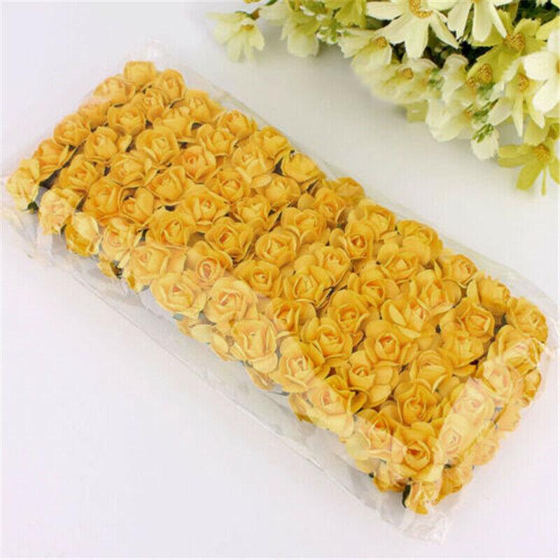 144шт мини-бумага роза искусственные цветы букет маленькие головки декор для свадебной вечеринки