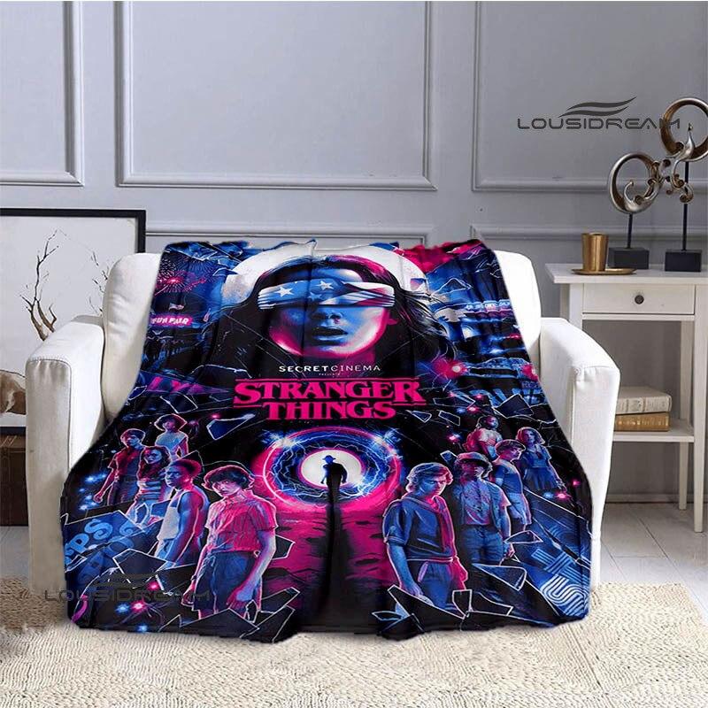 Плед 'Очень странные дела' Классический принт Тонкий плед Фланель Мягкий и удобный Домашний Плед для путешествий Подарок на день рождения Плед для кровати