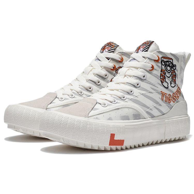 Disney X Li Ning Tigger Collaboration Повседневные высокие кроссовки Женские кроссовки Белые AGCS334-1