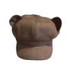 New autumn and winter flocked fabric cat ear octagonal hat for women, sweet and unique, makes the face look smaller, versatile duckbill artist hat