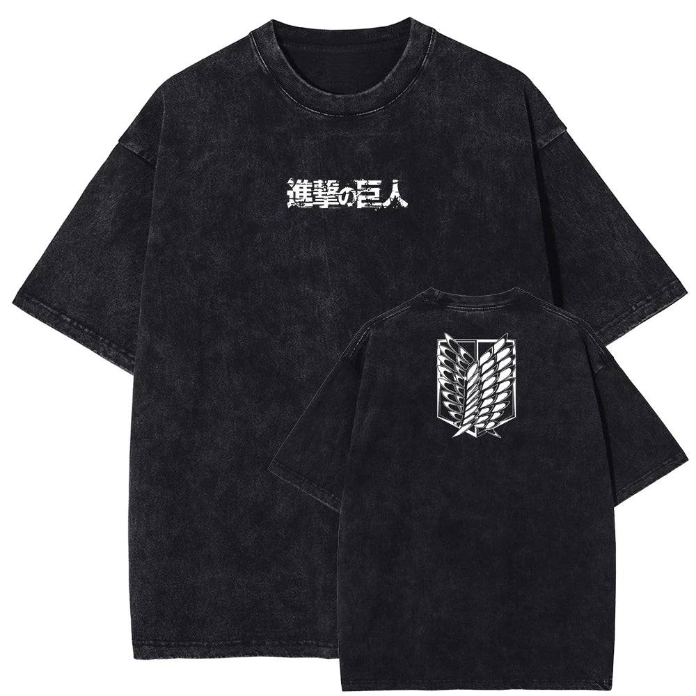 Unisex Washed Black Vintage Tshirt Attack on Titan Eren Yeager It Doesnt Matter Highquality Fabric for Home Leisure Travel