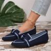Casual Flat Shoes Women Butterfly-knot Pointed Toe Loafers Mesh Shallow Flats Fashion Leisure Shoe Slip-on Ladies Shoes 2024 New