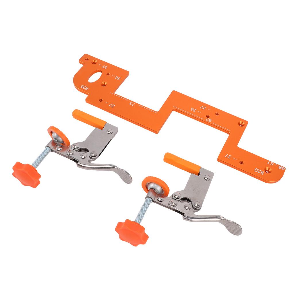 Embedded Handle Slotting Template Wardrobe Cabinet Door   Positioning Tool with Stainless Steel Fixed Clamp Bearing Cutter