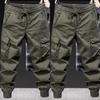 Men's Army Green Tactical Overalls - Spring/Autumn Fashion, Loose Cuffs, Outdoor Mountaineering, American Casual Pants