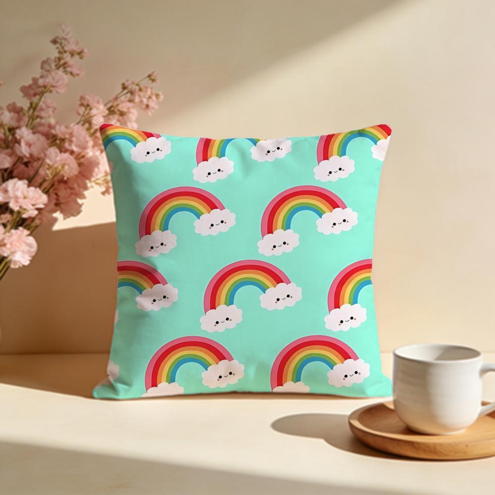 Vibrant Rainbow Cushion Cover Soft Pillow Cases for Home Bedroom Living Room Sofa