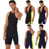 Men One-piece Swimwear Sleeveless Front Zipper Shorts Bodysuit Wetsuit for Beach Pool Swimming Bathing