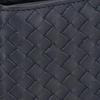Bottega Veneta Плетеная Дизайн Серебряная Фурнитура Кошелек Кожаный Мужской Кошелек Темно-Синий 193642V47W18838