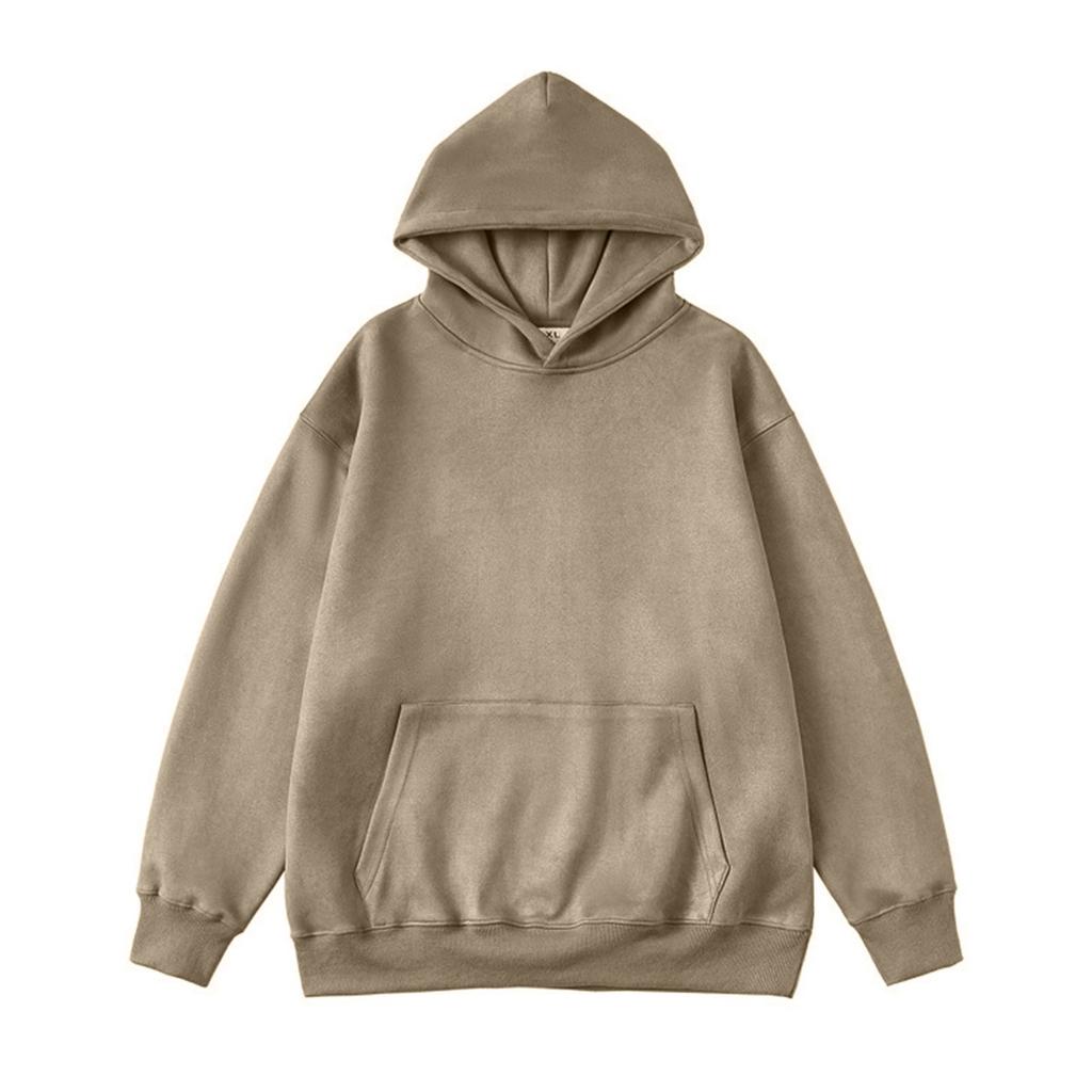 Осенний мужской замшевый гладкий свитер с капюшоном, новый большой базовый размер