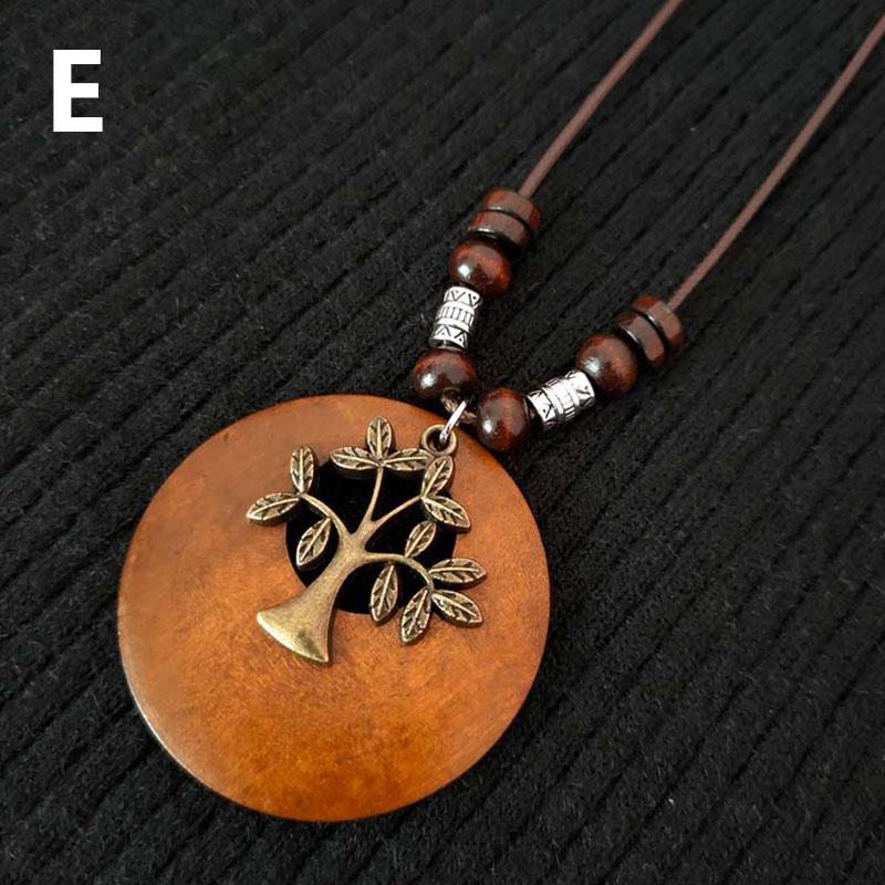 1 шт., длинная цепочка-колье с листьями, подвеска из бисера, деревянное ожерелье, подарок, ювелирные изделия в этническом стиле, винтажные