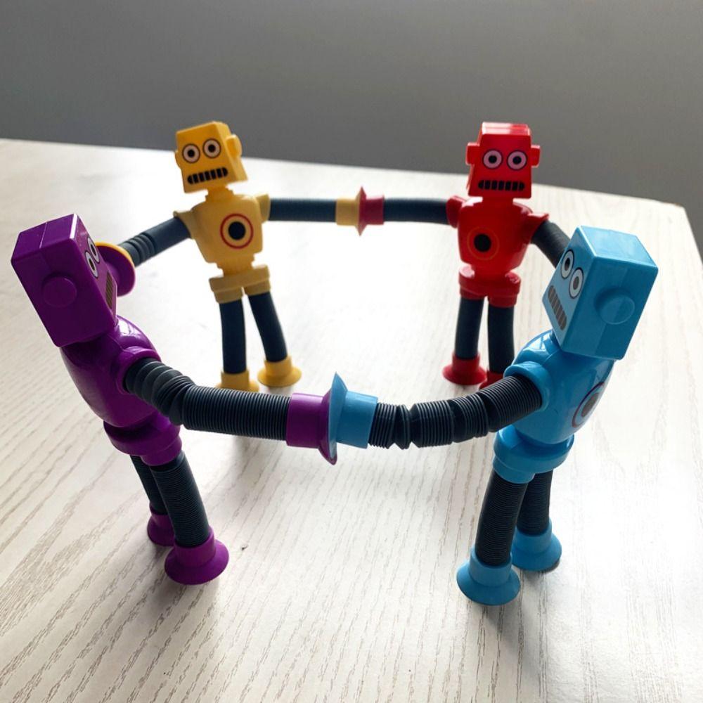 Робот с подвижными суставами Montessori, Сенсорная игрушка Pop Tubes, Игрушки-антистресс, Телескопическая присоска