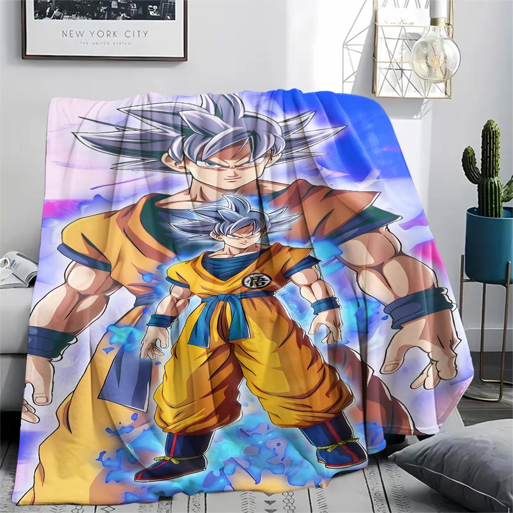 Фланелевое одеяло с принтом персонажей Dragon Ball, Высококачественное, Удобное для всех сезонов, Декор для дома, Тепло и уют, Идеально для рождественских подарков