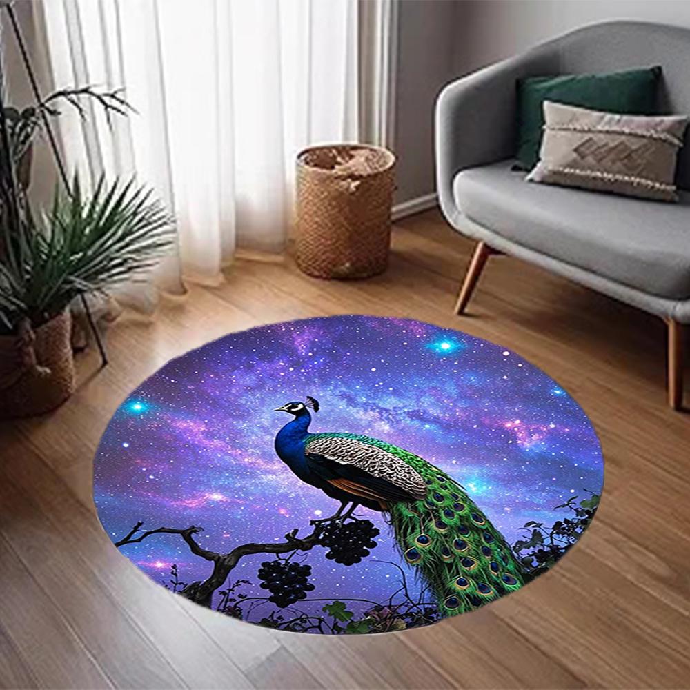 1pc home carpet galaxy peacock design for office decor bedroom gift living room non-slip carpet
