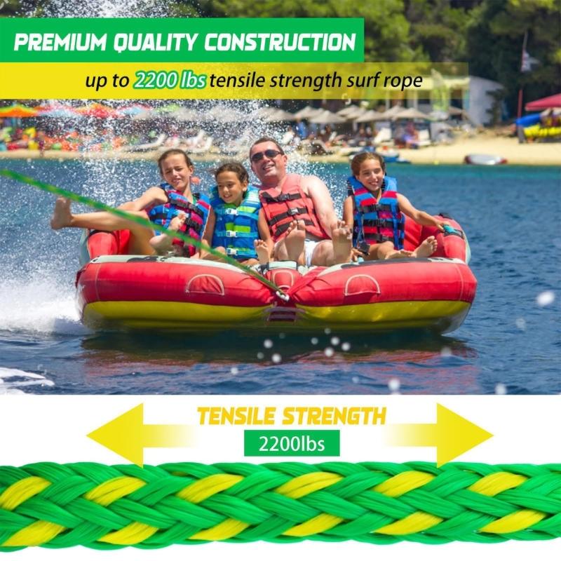 Heavy Type Boats Tow Rope With Stainless Steel Connector Water Sports Tow Line For Kayaks Ski And Small Yachts