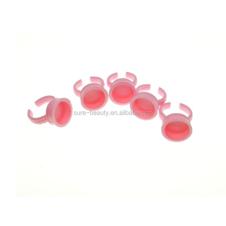 100pcs Plastic Portable Simple Microblading Nail Tattoo Ink Pigment Eyelash Glue Holder Ring for Eyelash Extension Tools