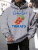 Fresh Sweet Fruit Tomato Printing Mens Hoody All-Match Autumn Hoodies Fleece Hip Hop Male Sportswear Pocket Loose Man Clothing