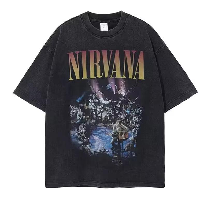 Мужская футболка Nirvana 'In Utero' Большого размера Потертая Повседневная Свободная Уличная Одежда Женская футболка