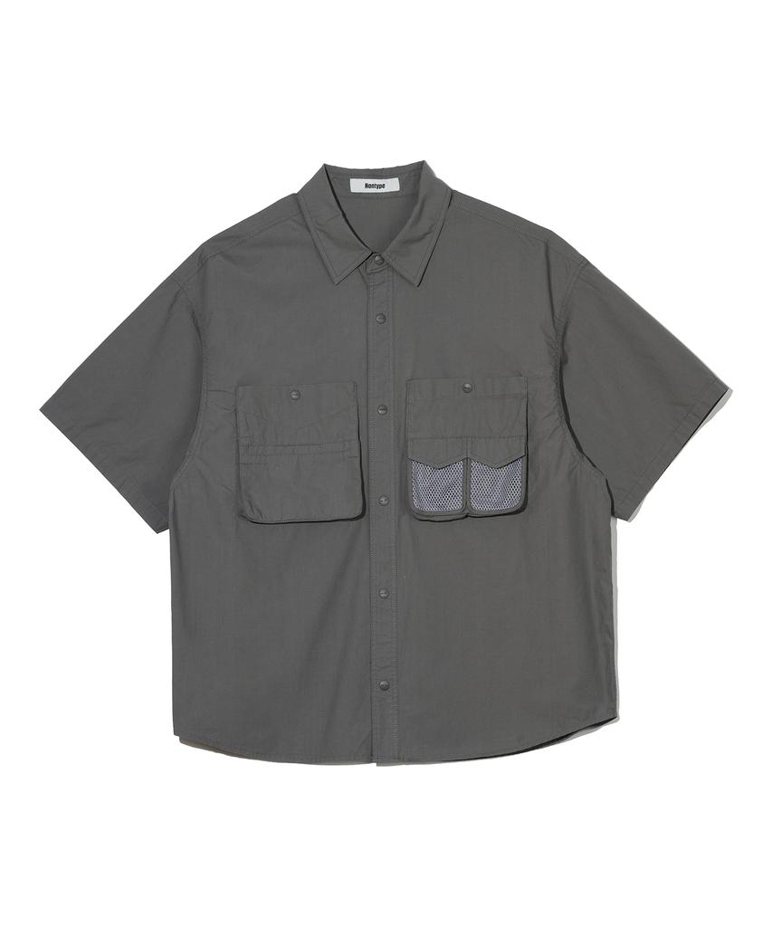Сетчатые рубашки с коротким рукавом Nontaib Twin Cargo S/S (серый)