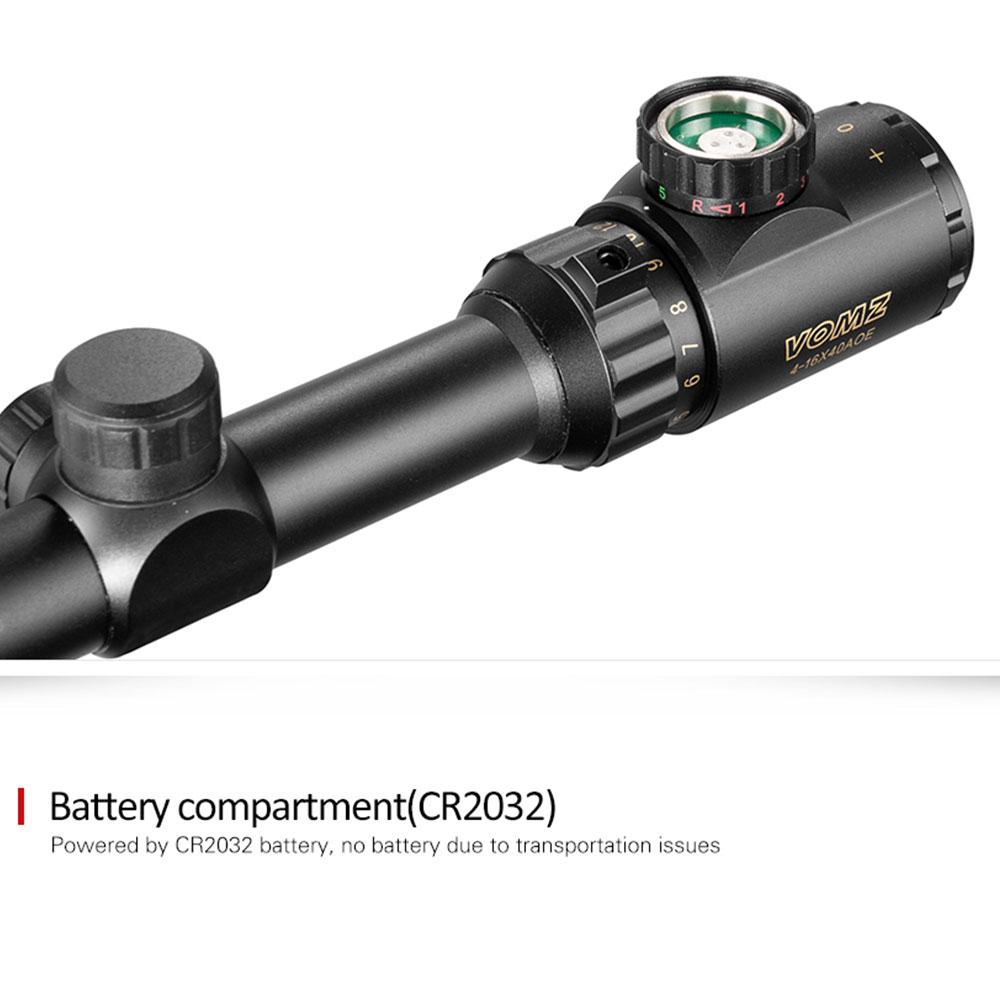 4-16X40 AOE Телескопическая линза для винтовки, оптика для франкотирадора, цветная дорадо, тактическая, Rojo, Verde