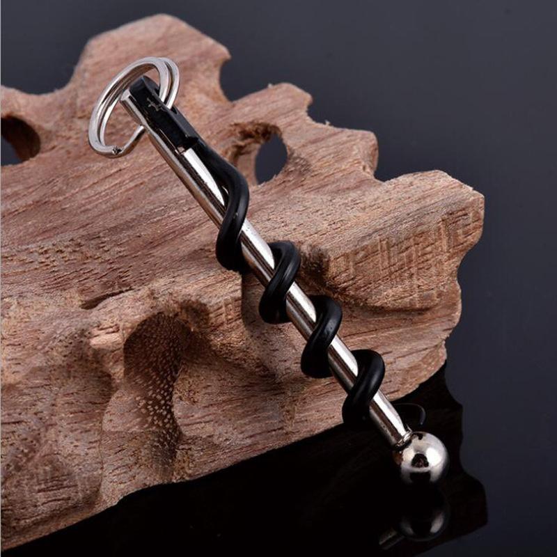 Mini Wine Beer Bottle Opener Portable Stainless Steel Corkscrew Double Hinged Bottle Corkscrew Outdoor Keychain Wine Opener Bar
