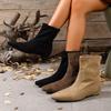 Flat Bottom Pointed Thin Boots Fashion Short Boots Women's Elastic Suede Bare Boots Foreign Style New Inner Height Increase In Autumn 2025