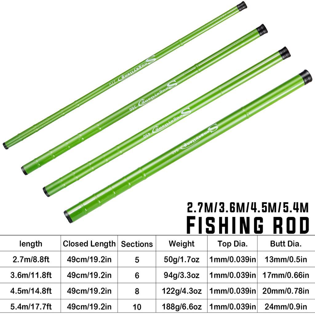 SOUGAYILANG Fishing Rod RotatingFishing Rods Telescopic Fishing Poles Super Hard Ultra Light Fishing Fishing Float Set