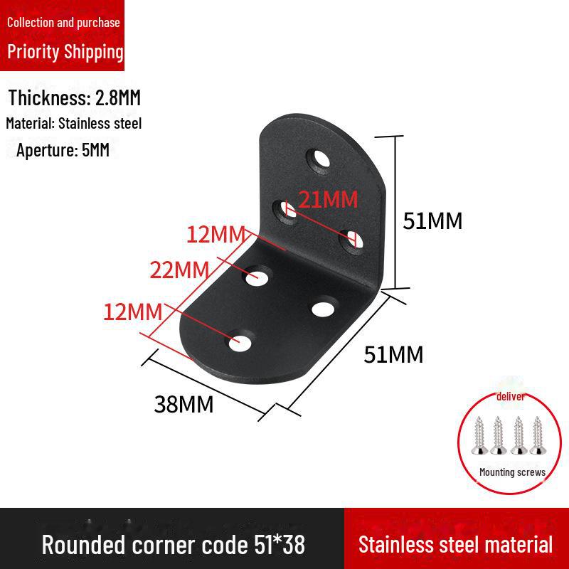 Кронштейн для полок L-образной формы из нержавеющей стали, соединитель под прямым углом 90 градусов