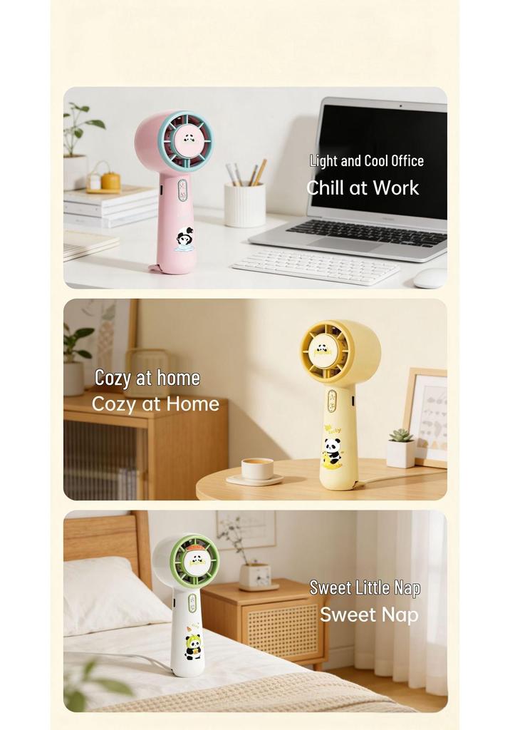 Cartoon Panda USB Portable Handheld Fan: Summer Breeze with Large Wind Power