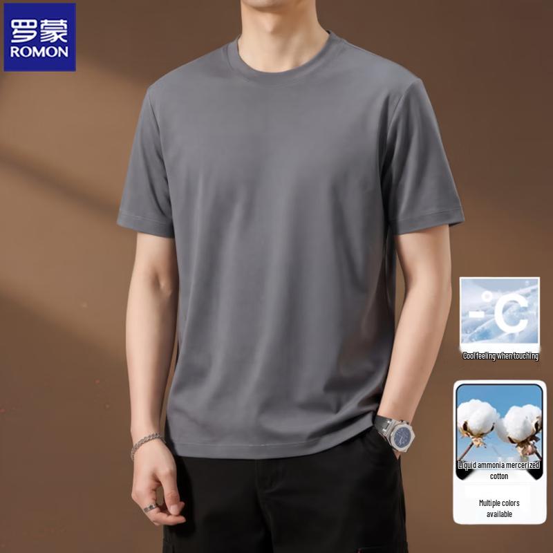 ROMON Мужская футболка с коротким рукавом из 100% хлопка
