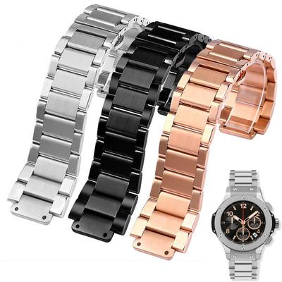 Твердый ремешок из нержавеющей стали для часов Hublot Yubo, ремешок Big Bang Classic Fusion, мужской и женский, серебристый, черный, браслет 27 мм*19 мм