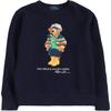 Polo Sweatshirt Logo Print Crew Neck Long Sleeve Kids Tops Navy-Blue 323975028-001