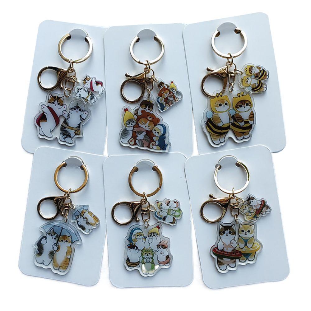 Прозрачный брелок для ключей в виде кошки, акриловый брелок в виде кошки, креативный брелок для ключей в виде собаки, подвеска на сумку