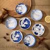 Lucky Cat Pattern Seasoning Plates Japanese Style Sushi Plates Ceramic Dessert Sauce Dish  Fruit