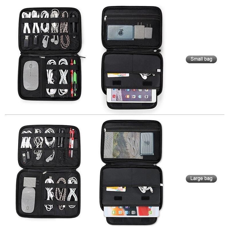 Waterproof Cable Storage Bag Digital Electronic Organizer Portable USB Data Charger Plug Travel Pouch for Mouse Tablet PC iPad Sleeve Case