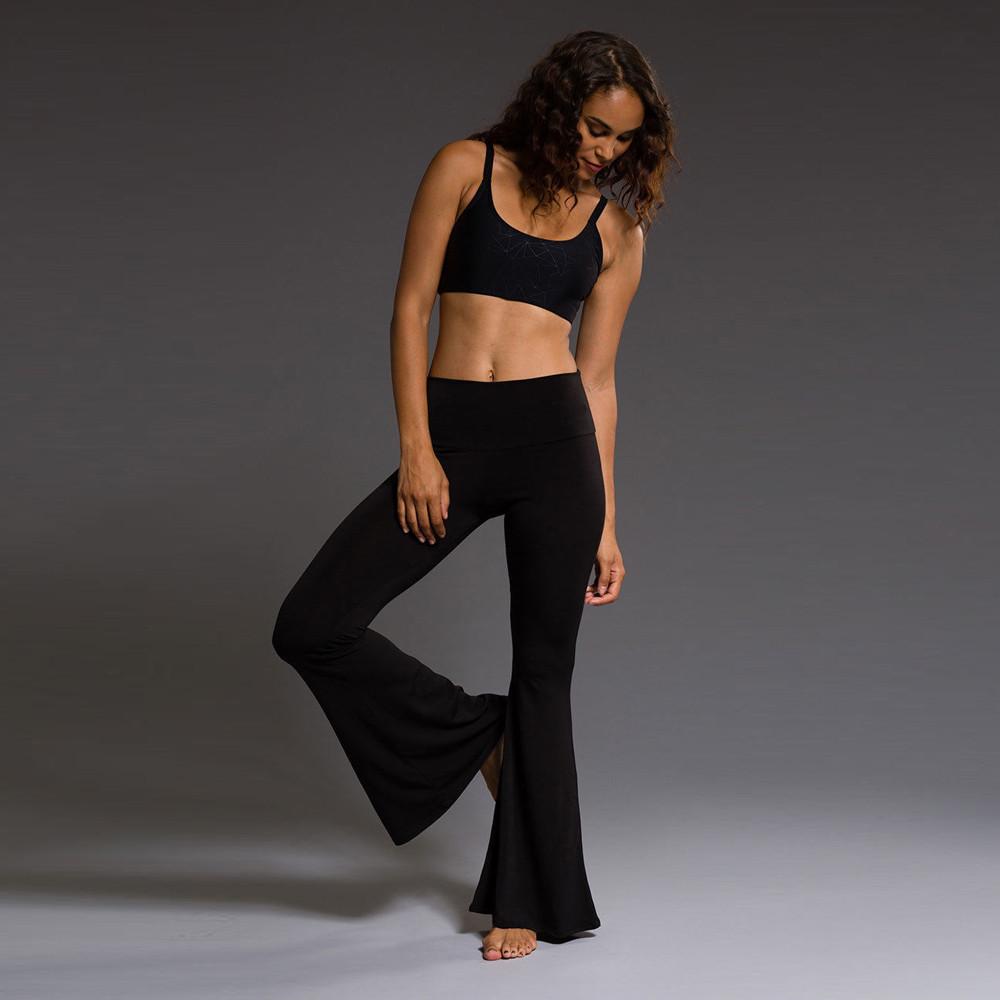 Женские эластичные расклешенные обтягивающие брюки с высокой талией для занятий йогой и танцами