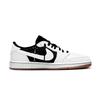 Jordan x Travis Scott Air Jordan 1 Qinglong Hook Slip Resistant Low top Vintage Basketball Shoes Women's White Black DZ4137-700(Team2042-  )