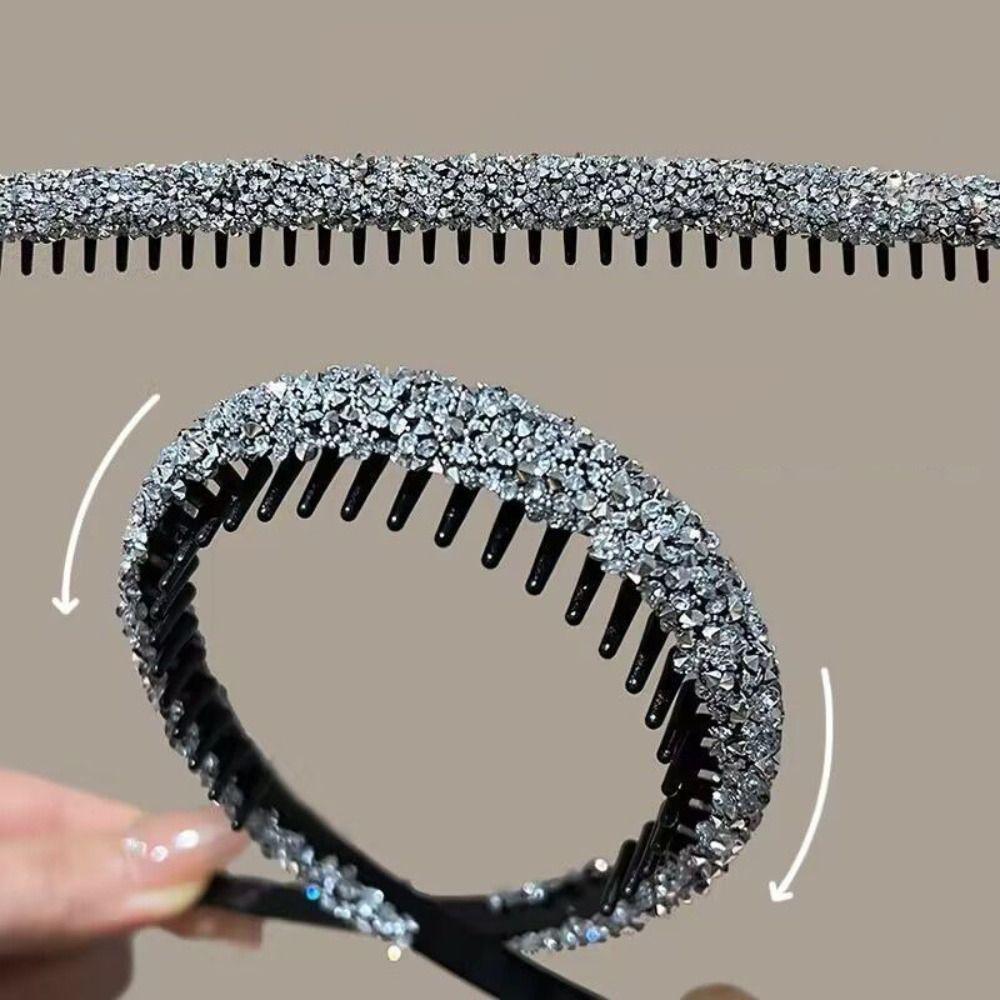 Rhinestone Headwear Non-slip Hairband Fashion Rhinestone Hair Hoop  Women