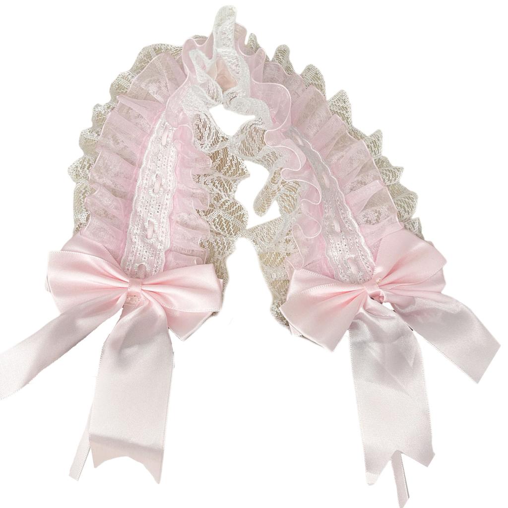 Subculture Lace Trim Hairband Anime Costume Hairband for Women Girl Party Headwrap Y2K Sweet Lace Bowknot Wide Headband