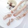Women's Slippers and Ladies Sandals Summer 2025 Open Toe Slides Shoes with Heel Bow Designer Pvc Trend Natural Skin On Offer