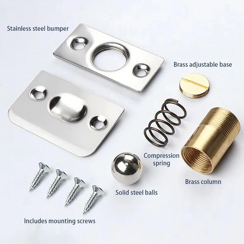 1Pcs Adjustable Door Top Bead Furniture Door Latch Spring Invisible Wooden Cabinet Door Beads Lock Closet Ball Catch Latch