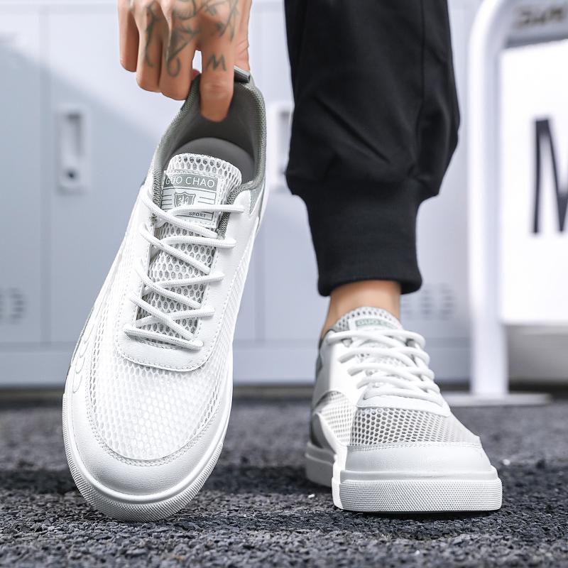 Мужская спортивная обувь, повседневная обувь для скейтбординга, летние дышащие кроссовки для бега для подростков, большие размеры