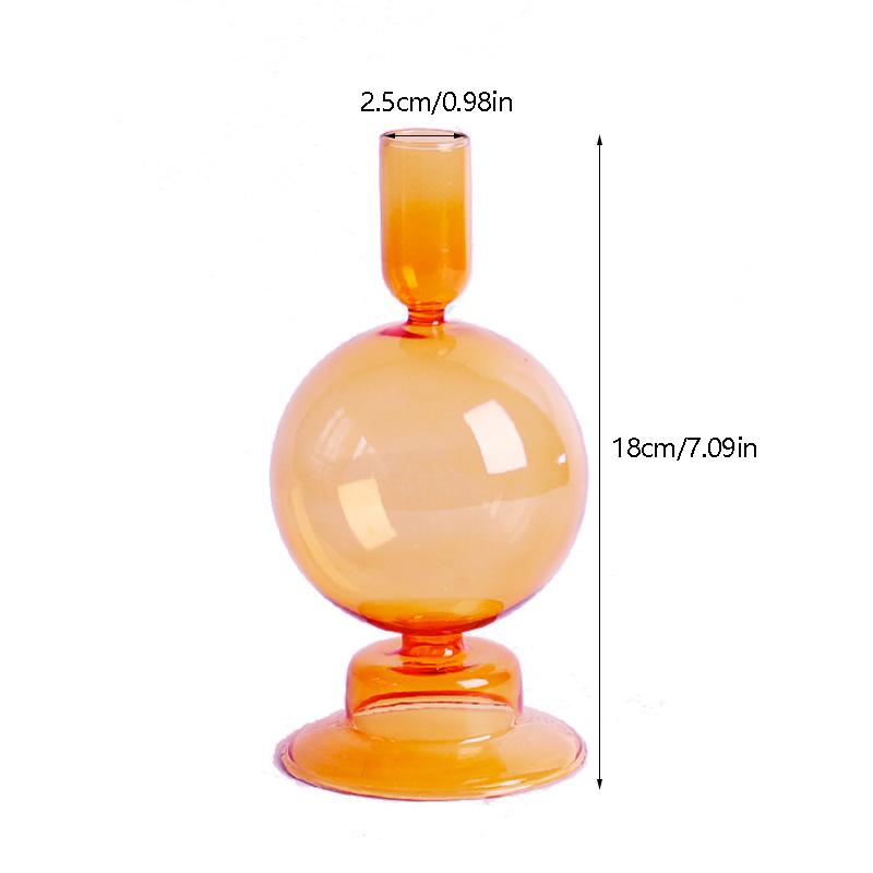 1 шт. Стеклянный подсвечник Ваза для цветов Домашний декор Стеклянный подсвечник Скандинавская ваза для цветов Поделки Винтажный романтический подсвечник