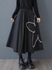 Контрастного цвета эластичная талия А-силуэта женская винтажная юбка GMM1183