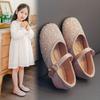 Luxury Girls' Leather Shoes Rhinestone Flats Spring and Autumn New Soft-soled Children's Crystal Shoes