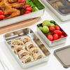 Refrigerator Stainless Steel Cheese Container Elevated Base Fridge Deli Meat Storage Box Kitchen Food Storage Container with Lid