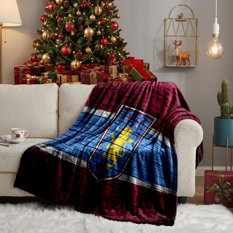 Football Villa Design Throws Blanket Flannel Blankets Plush for Couch Bed Gifts for Men Women Travel picnic blanket Christmas fan gifts