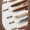 6pcs Coffee Time Gel Pens Highlighter Set 0.5mm Ballpoint Black Color Ink Marker for Writing