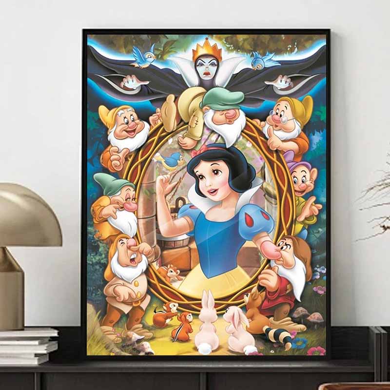 Disney Алмазная мозаика Белоснежка и Семь Гномов Волшебное Зеркало Креативная Иллюстрация 5D Алмазная Живопись ArtEmbroideryВышивка Крестом Декор Комнаты