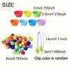 Colorful Early Education Toy Rainbow Counting Pompoms Pompoms Tweezers Toy  Kids Early Education