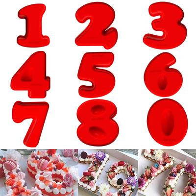 Большая силиконовая форма для торта с цифрами 0-9, инструмент для выпечки на день рождения