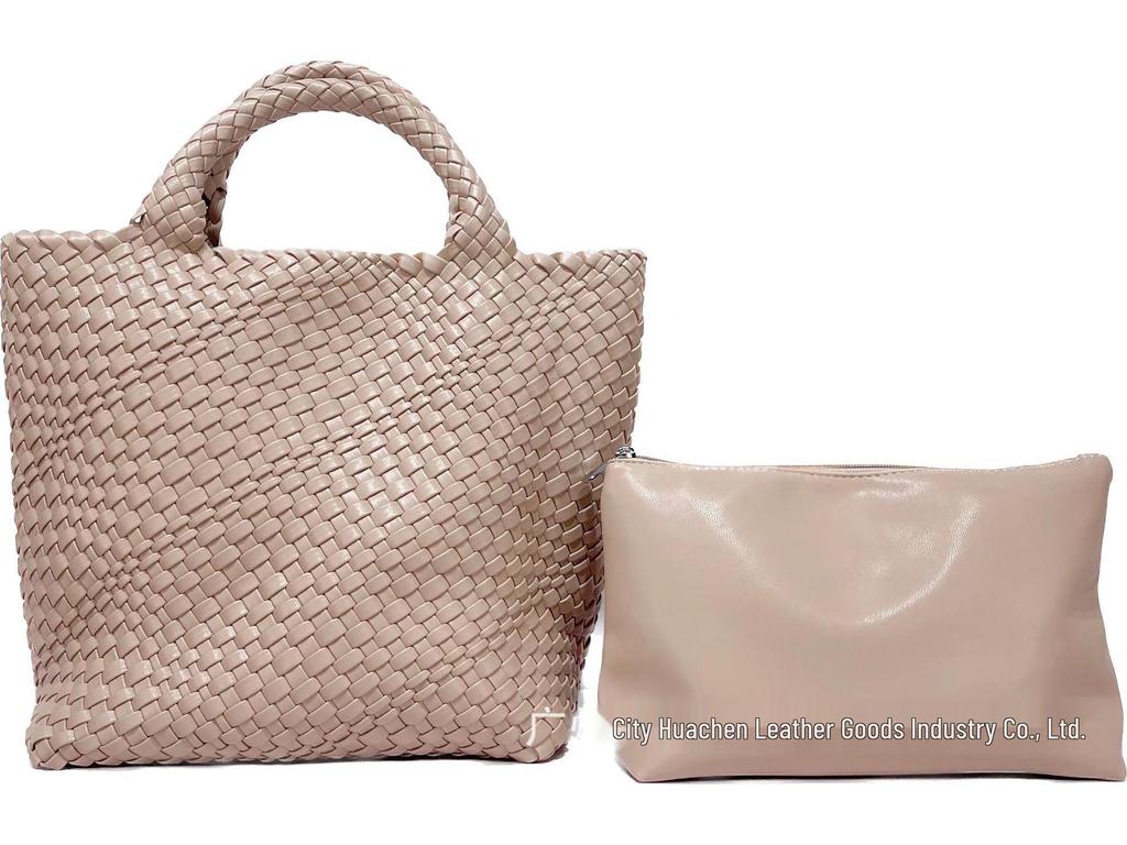 Женская большая модная плетеная сумка-тоут - Универсальная двухручная сумка-шоппер «мать-ребенок»